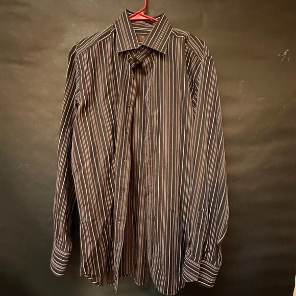 Etro Brown Button Down Shirt Dress Formal Cotton Size Extra Large Chest  43 - Picture 2 of 6